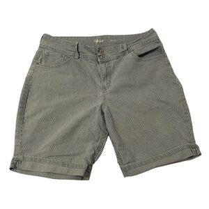 Style & Co. Blue and White Striped Denim Bermuda Shorts Classic Comfort